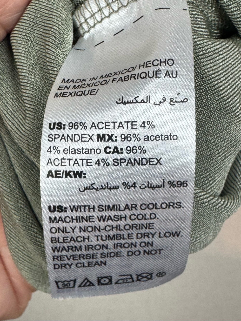 Chicos Travelers Draped Crossover Slinky Stretch Top Womens 4 20/22 green - Picture 5 of 5